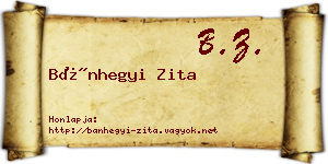 Bánhegyi Zita névjegykártya