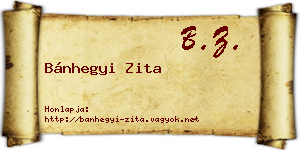 Bánhegyi Zita névjegykártya