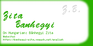 zita banhegyi business card