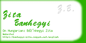 zita banhegyi business card